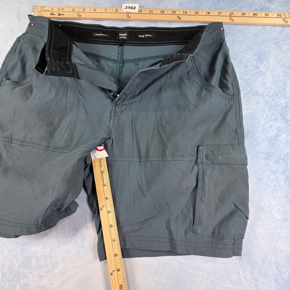 Prana Zion Cargo Shorts Mens 34 Gray Stretch Hiking Climbing Outdoor 8 Inseam